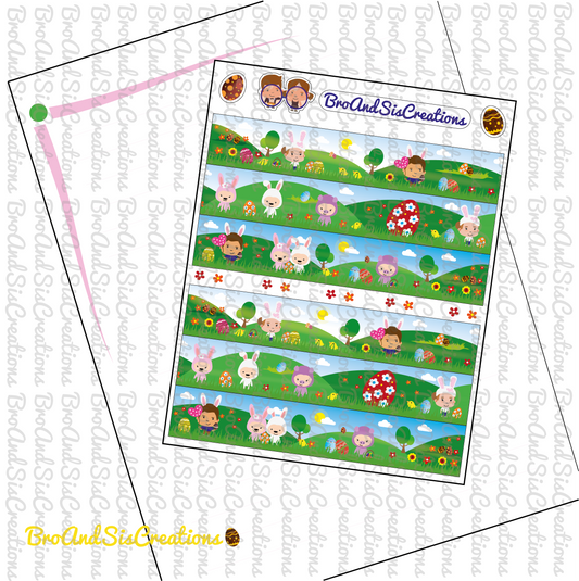 Easter Time - Washi Strip Stickes - Digital Download
